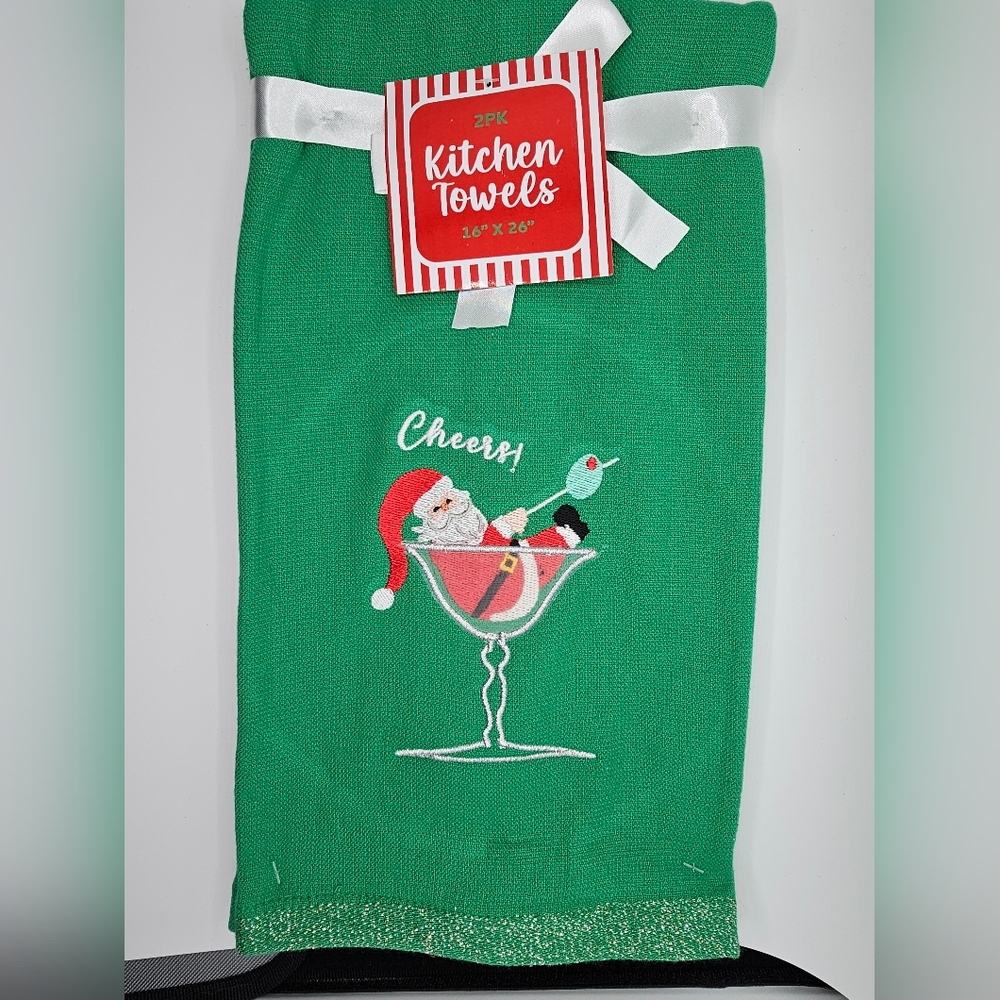 Xmas 2 Pack 16"x 26" Kitchen Towels NWT